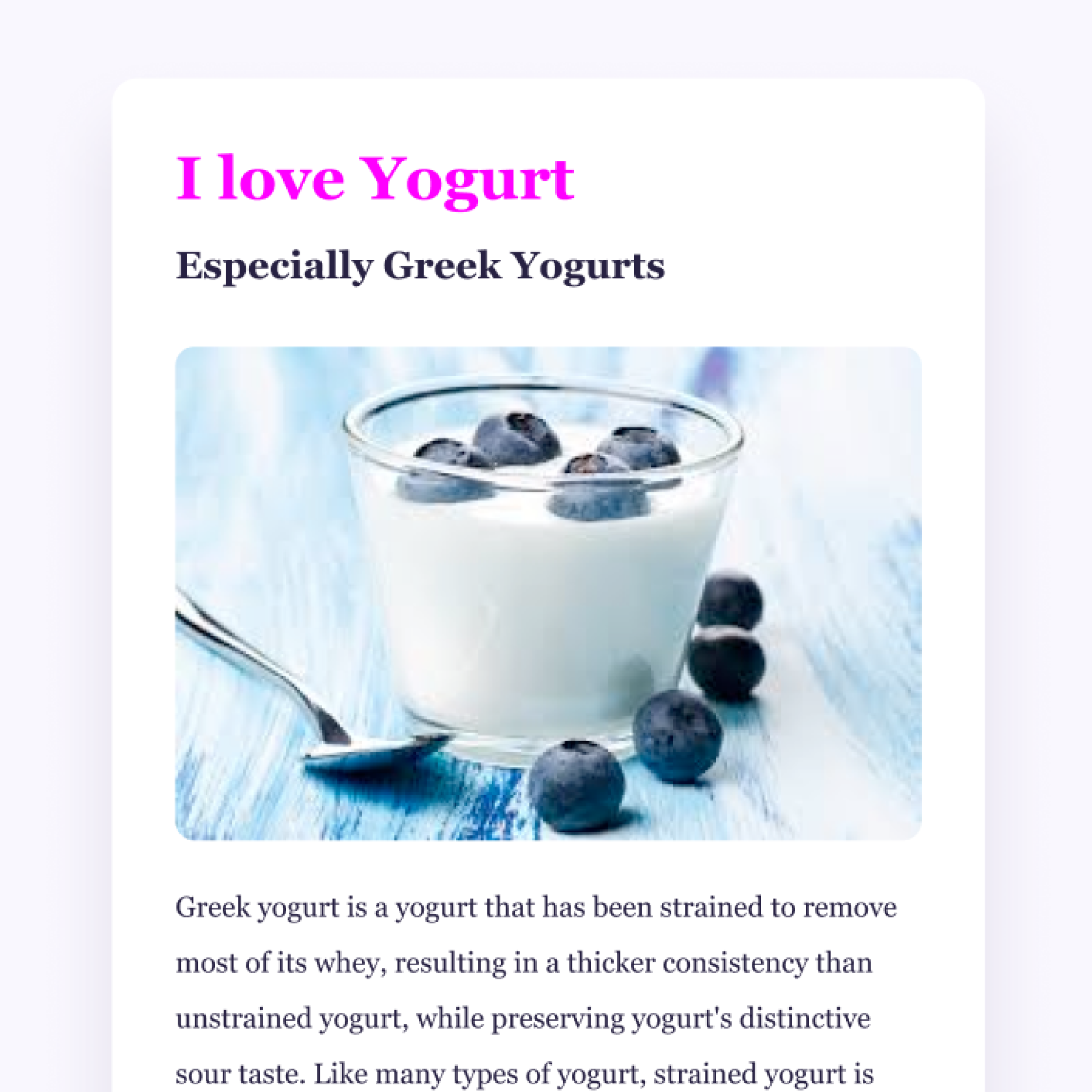 Yogurt App Example